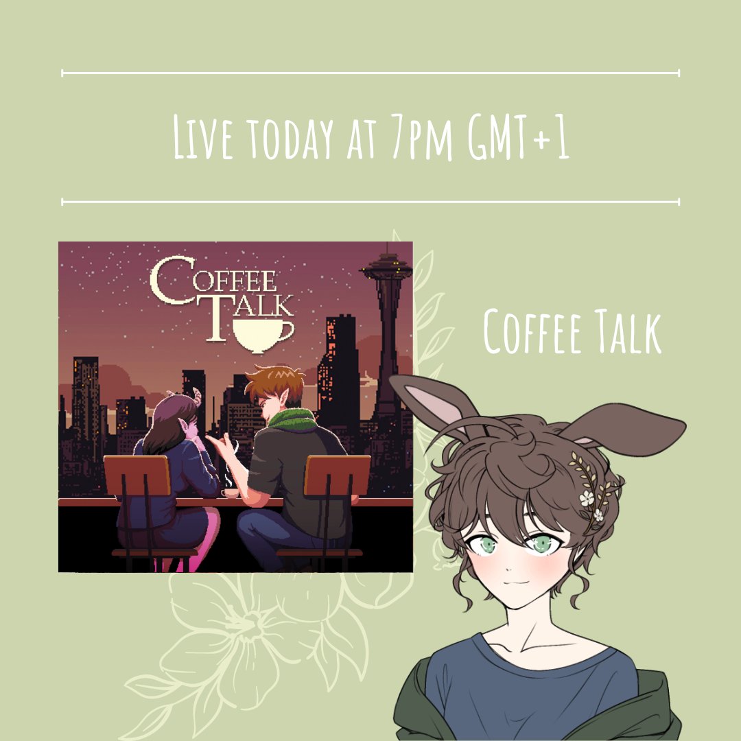 XavierJCole's tweet photo. So, slight change in plans this week! 💚
Instead I will be going live on twitch with Coffee Talk tonight, a cosy little game with some good music.
Come join me at 7pm GMT+1 💚🐰
https://t.co/oiChSrQqRn
#Vtuber #streaming #pixelart #comfortstream https://t.co/HMmXsvouHY