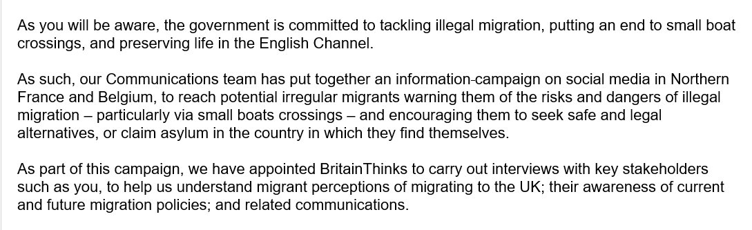 JCWI_UK's tweet photo. 1/ 🚨EXPOSED: This week the @ukhomeoffice asked us to contribute to their anti-refugee propaganda campaign targeting people abroad.  

We will NOT participate in this immoral scare campaign &amp; we urge other orgs in our sector to refuse to participate. Here’s why...🧵 https://t.co/LDpG8zVYpK
