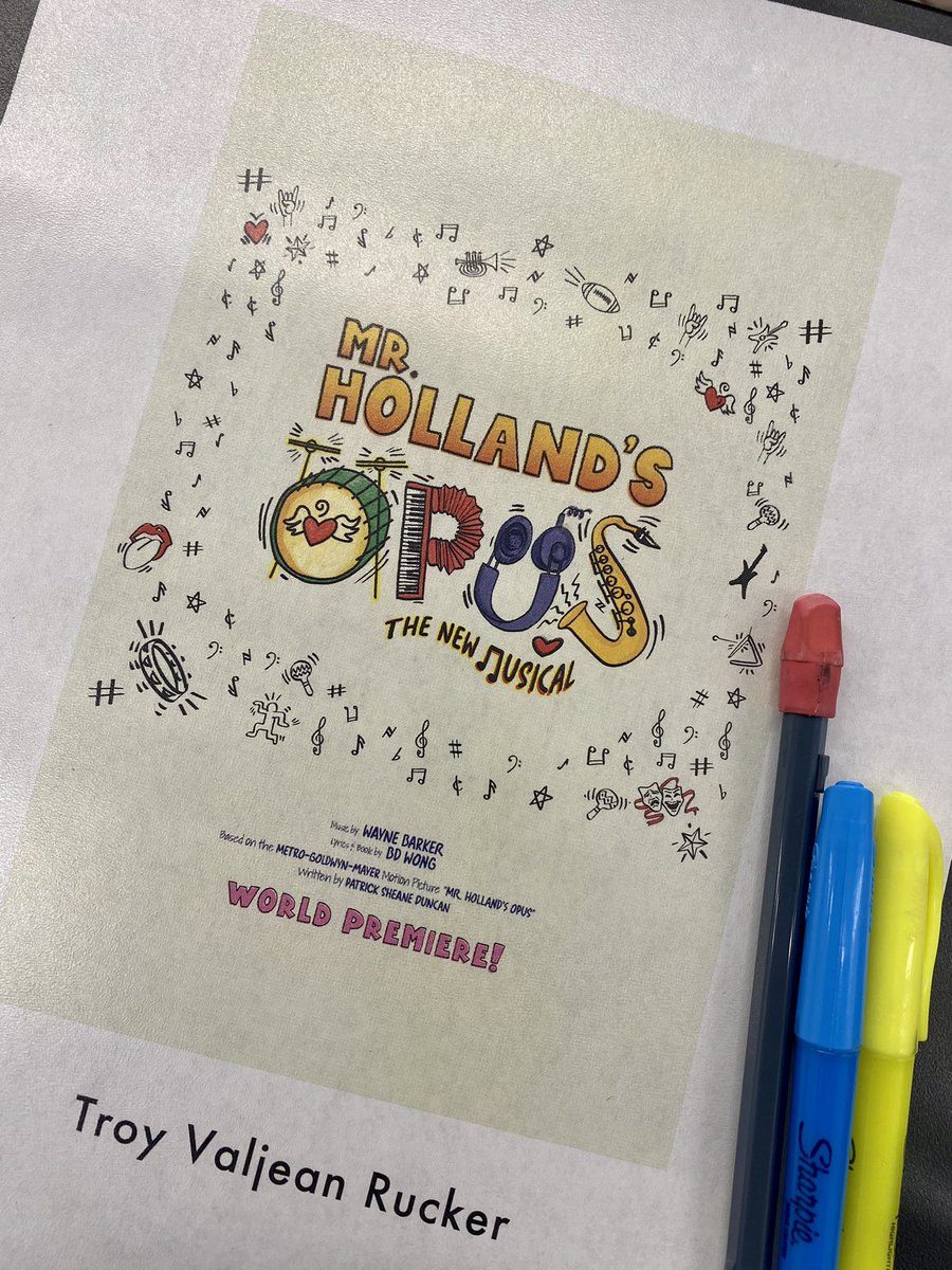 TroyVR_'s tweet photo. MR. HOLLAND’S OPUS, directed by BD Wong. 
Pre-rehearsal day #1. #worldpremiere #OguquitPlayhouse #BDWong #MrHollandsOpus @OgunquitPH https://t.co/Si4FrPkxuF