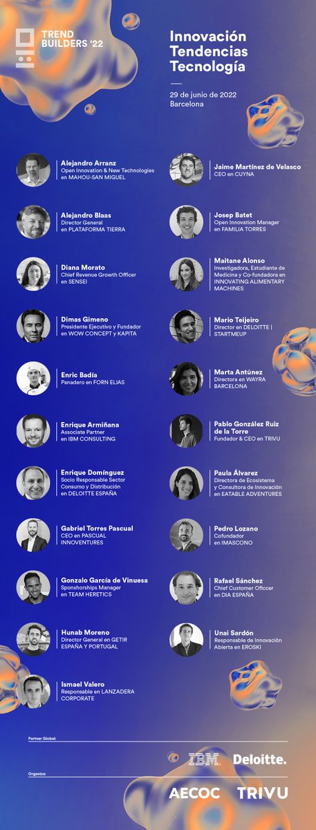 AECOC_ES's tweet photo. 🔵 Hoy vamos a hablar de #innovación, #tendencias y #tecnología aplicada a la industria del #GranConsumo, #retail y #horeca.
🔵 Hoy vuelve nuestro evento #TrendBuilders 2022.
💬 Abrimos hilo con los titulares más interesantes de las ponencias. ¡Te leemos! https://t.co/xXe0QJeC9n