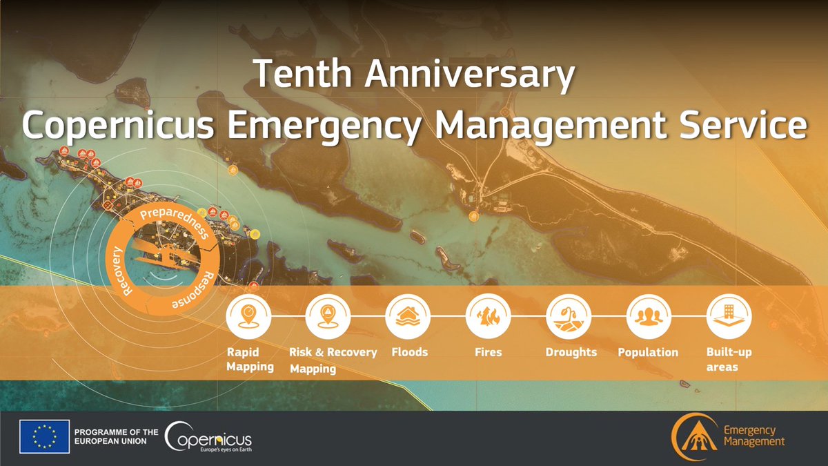 📢Last week, we celebrated the 🔟th anniversary of our service🎉

Do you want to find out how #CEMS became a world leader in emergency mapping, early warning tools and open-access disaster information❓🤔

Read more at👇
joint-research-centre.ec.europa.eu/jrc-news/imple…