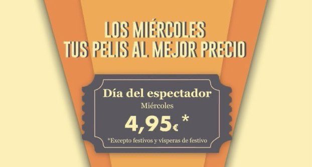 Hoy Día del Espectador en nuestros cines, disfruta de la mejor cartelera de y al mejor precio. Compra tu entrada anticipada en nuestra web 🙌🏻🎬