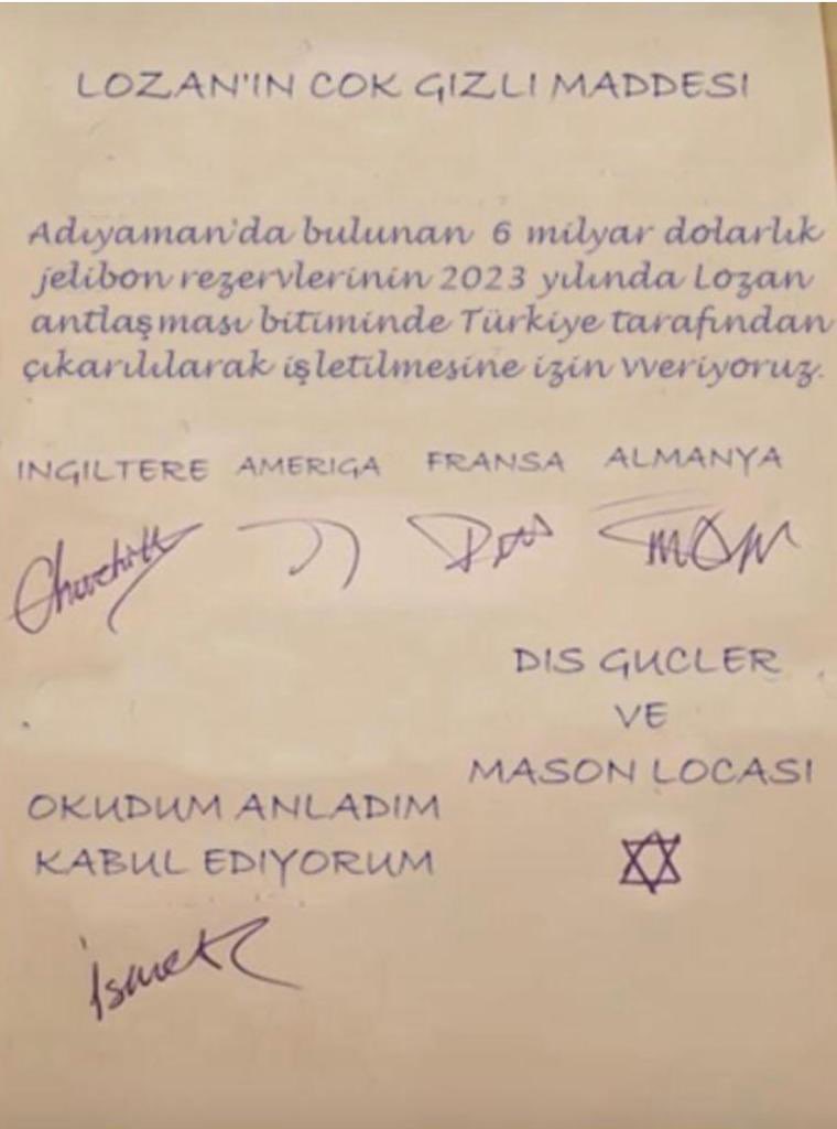 Lozan Antlaşması’nın gizli maddesi basına sızdı…