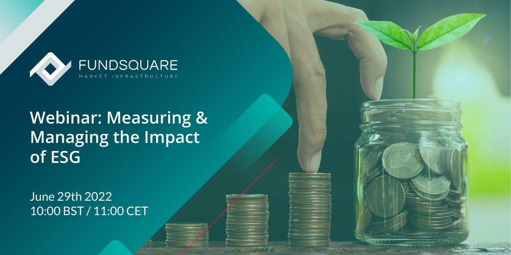 ⏱️ 1 hour left until our webinar: "Measuring &amp; Managing the Impact of ESG"

👉Don't miss out on this event: buff.ly/3mcbwZS

#fundsquare #runyourdata #esg #eet #sfdr #events2022