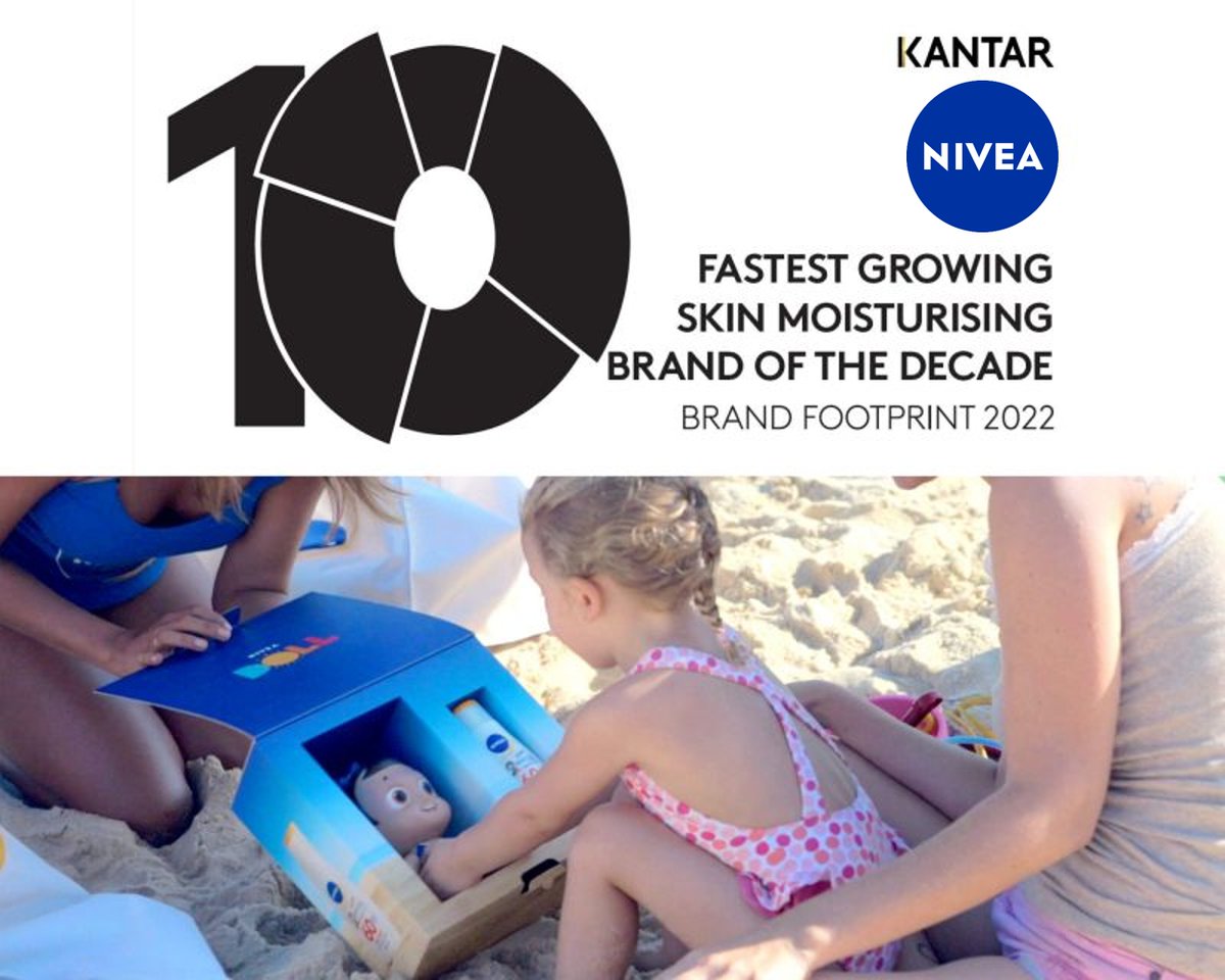 _gettingitright's tweet photo. Happy to share that #NIVEA has been named “Fastest Growing Skin Moisturizing Brand” in the Brands of the Decade (a.k.a. #BrandFootprint) by Kantar Worldpanel. Let’s keep up with our amazing journey together! #Beiersdorf #NIVEA #CareBeyondSkin https://t.co/PVKbQDEiQR