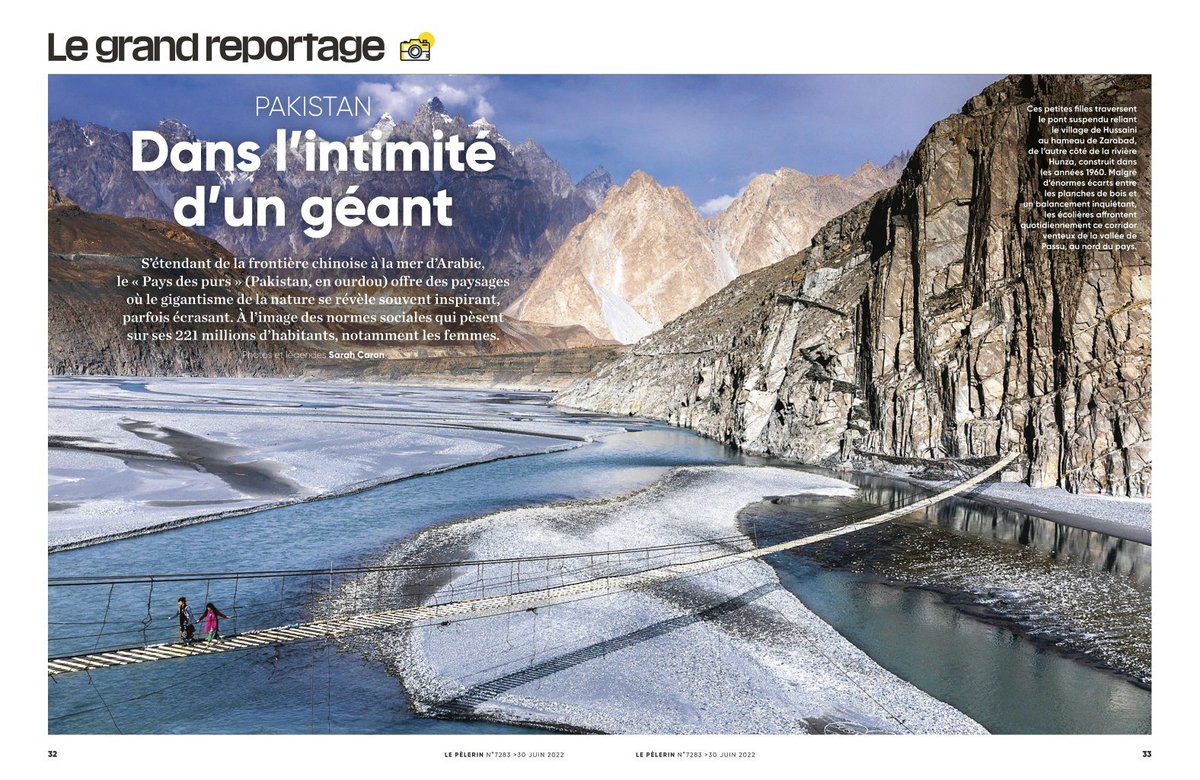 dans <a href="/LePelerincom/">Le Pèlerin (Bayard Presse)</a> Le #Pakistan de Sarah Caron exposé à #LaGacilly 6 pages
<a href="/LaGacillyPhoto/">LaGacillyPhoto</a> #festivalphoto #photography #photojournalism