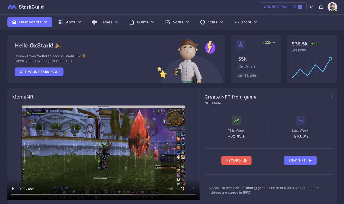 We are currently working on our 1st video NFT on #Starknet for gamers -
Record 10seonds from running game and hosted it in <a href="/pinatacloud/">Pinata</a> IPFS and tradable on <a href="/aspectdotco/">Aspect</a>