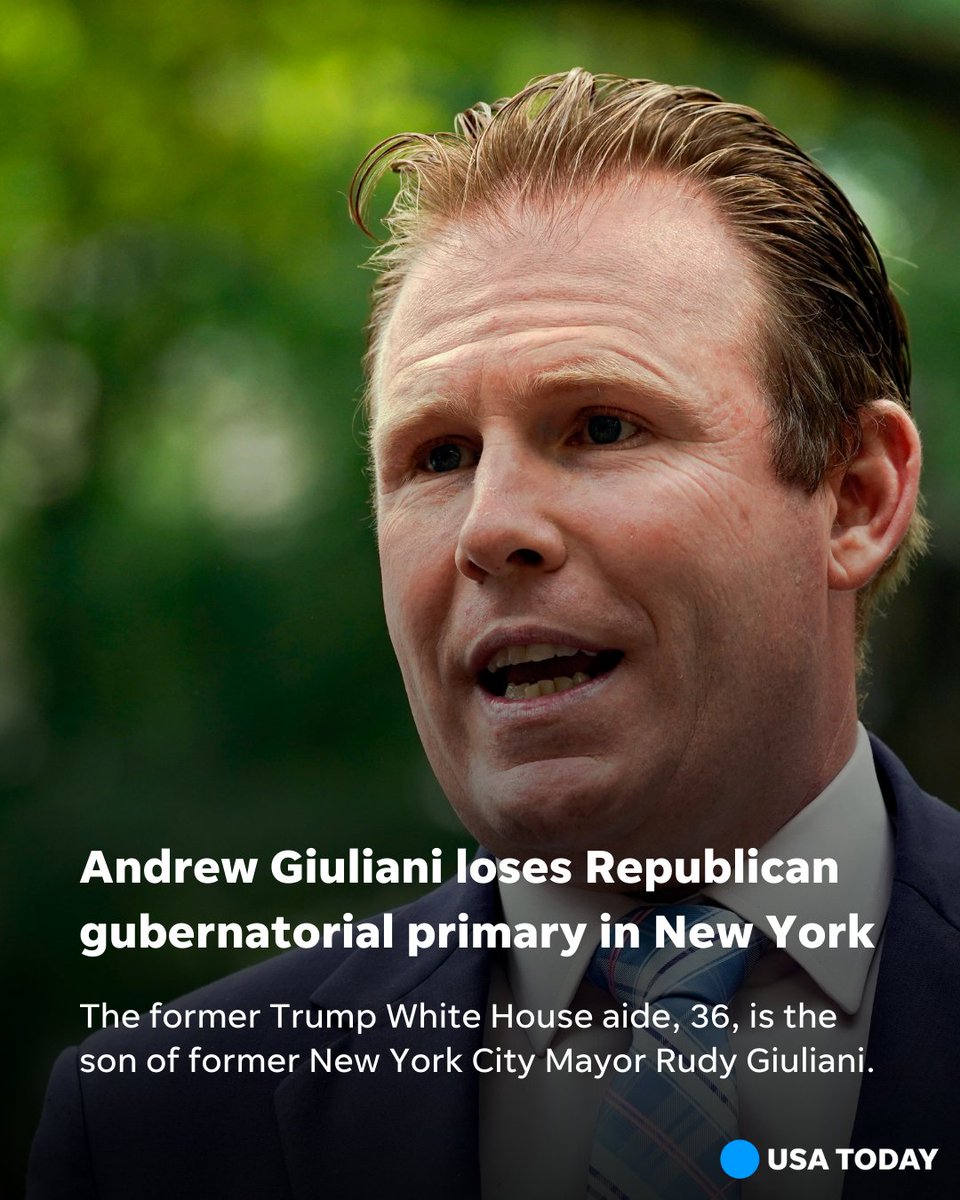 Andrew Giuliani lost New York's GOP gubernatorial primary to U.S. Rep. Lee Zeldin Tuesday.

Zeldin had questioned Giuliani's lack of experience – he is only 36 years old, and was running in his first political race – and his commitment to conservatism. bit.ly/3bxEtgz
