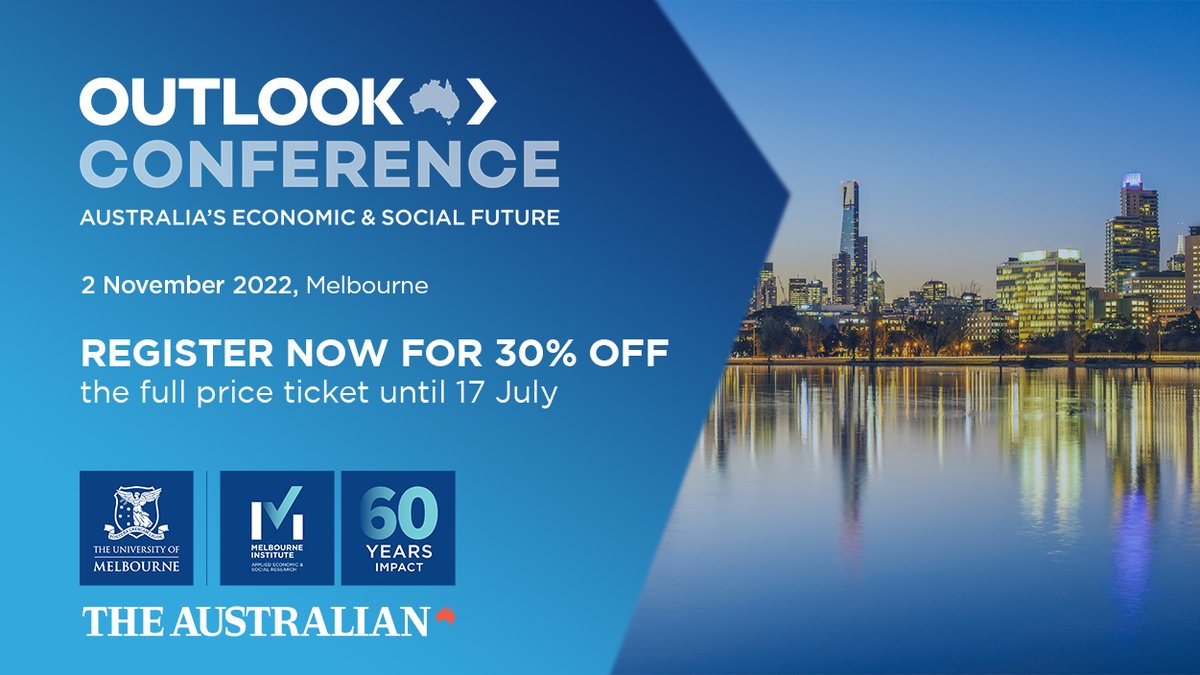 Join Australia’s most influential policy experts and thought leaders at the national forum that has been shaping economic and social policy for the past 20 years. Register now → go.unimelb.edu.au/23ie #OutlookCon22