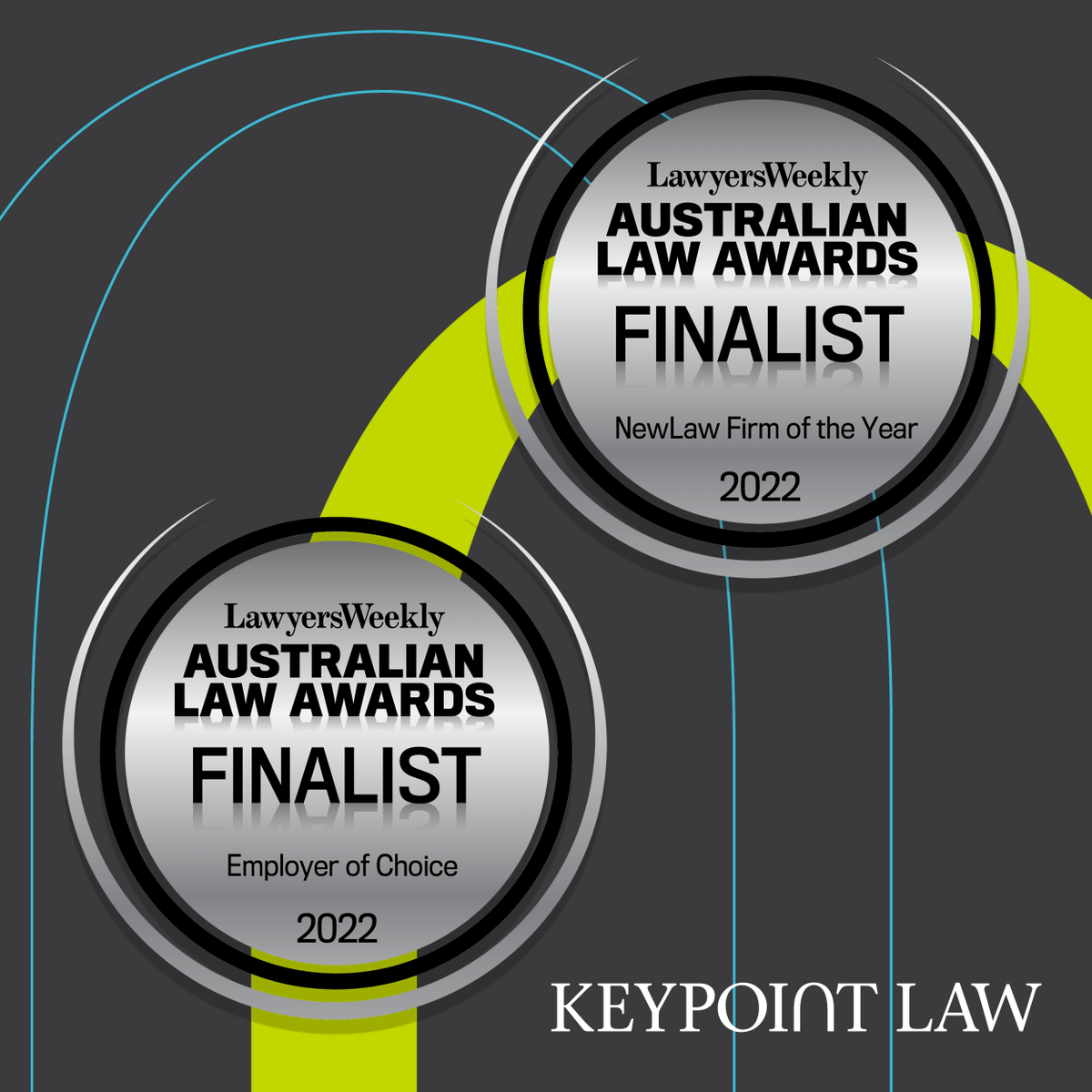 Keypoint_Law's tweet photo. @Keypoint_Law is delighted to be recognised as a finalist in the @LawyersWeekly 2022 Australian Law Awards across two categories - Employer of Choice and NewLaw Firm of the Year.

Congratulations to all finalists.

#AustralianLawAwards #EmployerofChoice #NewLawFirmoftheYear https://t.co/eilONYB0aO