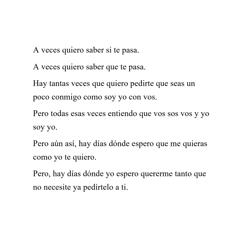 "Quererme lo suficiente"