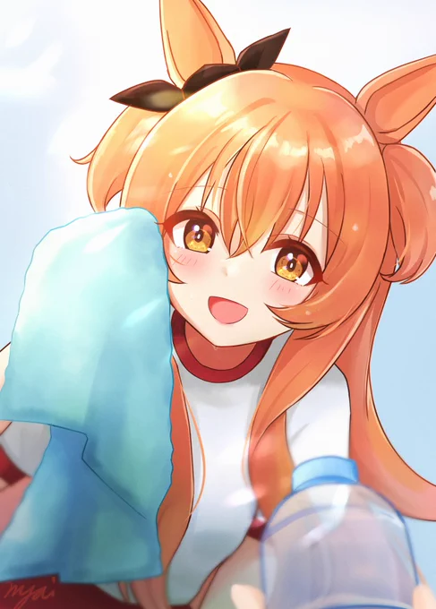 水分補給はこまめに🥤
#ウマ娘 #マヤノトップガン 