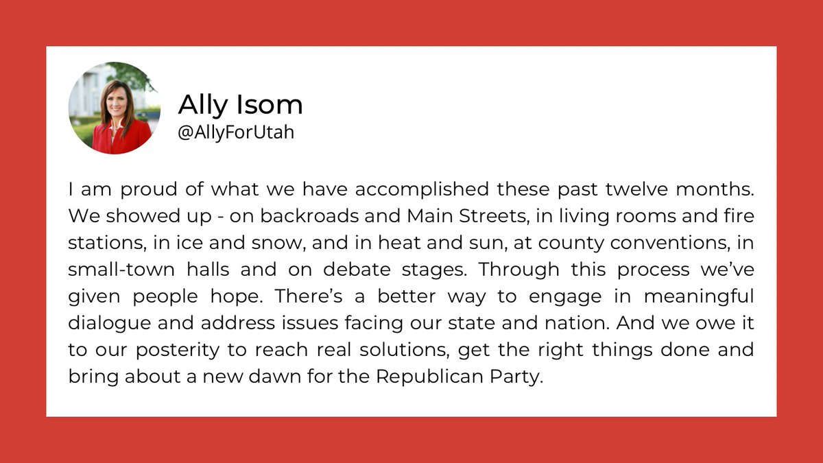 Ally Isom for U.S. Senate tweet media
