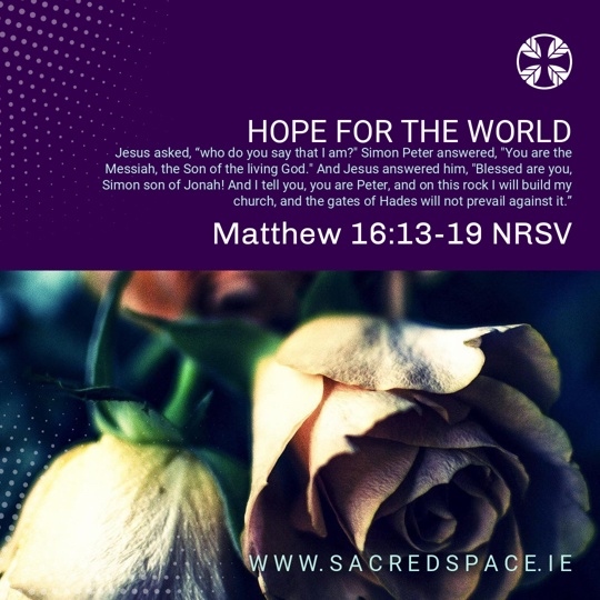 sacredspacepray's tweet photo. Jesus:"Who do u say that I am?” Simon Peter:"U r Messiah, Son of the living God." Jesus:"Blessed are u, Simon son of Jonah! U r Peter; on this rock I will build my church; the gates of Hades will not prevail against it."
Matthew 16:13-19 NRSV
#keysofheaven #churchofJesusChrist https://t.co/OsYM666unG