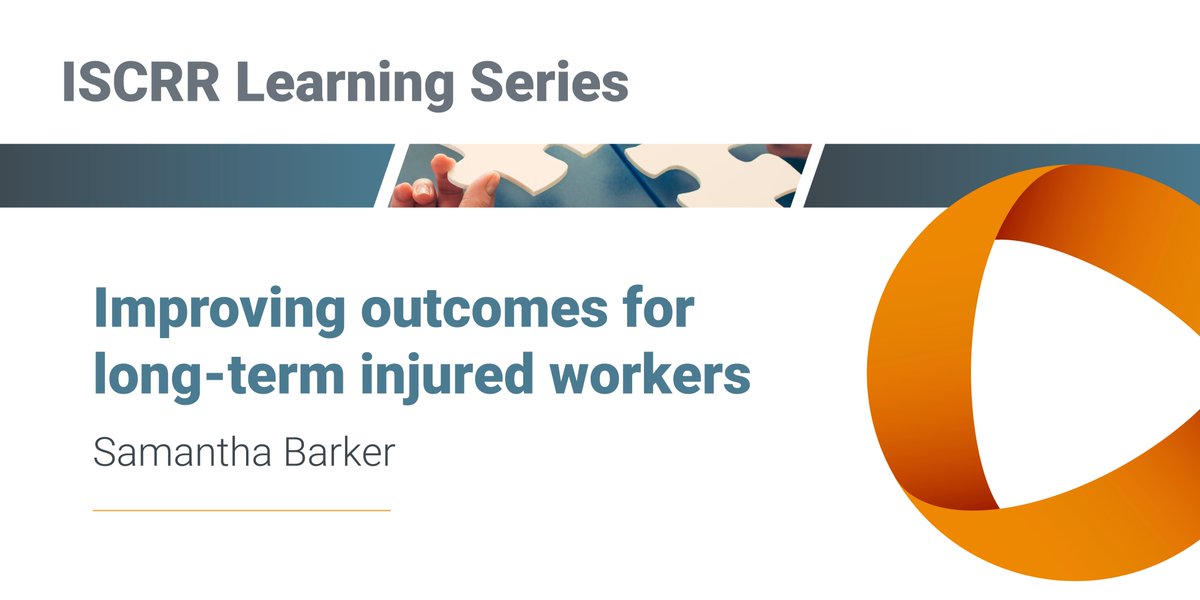 ISCRR's tweet photo. Improve outcomes for long-term injured workers.  Tomorrow: ISCRR Learning Series #webinar presented by ISCRR Director Samantha Barker. Register now &amp; join us at 11am AEST tomorrow! https://t.co/4Qj961fPKw #returntowork #injuredworkers #workplaceresearch #worksafevictoria https://t.co/RezM3qt7wF