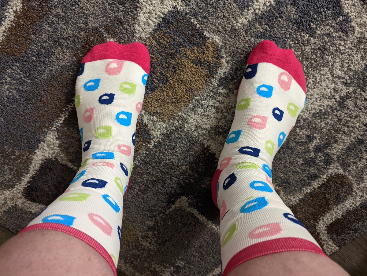 MissJShields1's tweet photo. @DeniseGertz @ClassLink Rocking my new socks tonight too!! @MicrosoftFlip #Snubble #Iste #ISTELive https://t.co/ABmuAGMXDl