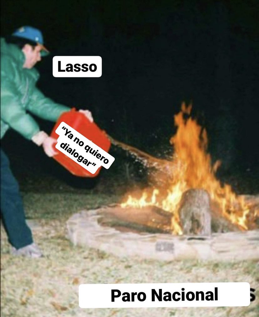 Lasso: Estamos abiertos al diálogo.  **no va** #ParoNacional2022Ec
