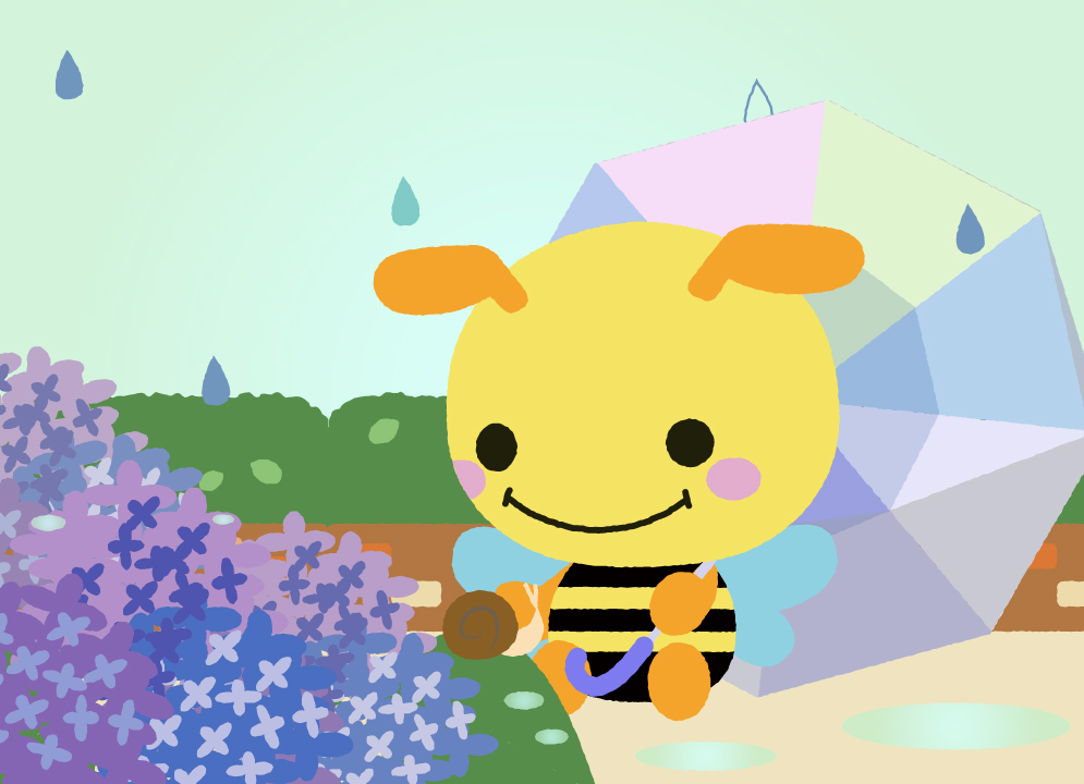 ミツバチみっちゃん 公式 梅雨明けが早すぎて 梅雨のイラスト を使うタイミングをのがしてしまったぶん 今日もすっごく暑い日だから少しでも涼しさを感じられるイラストをぺたりするぶん T Co 1gqfx6ikzu Twitter
