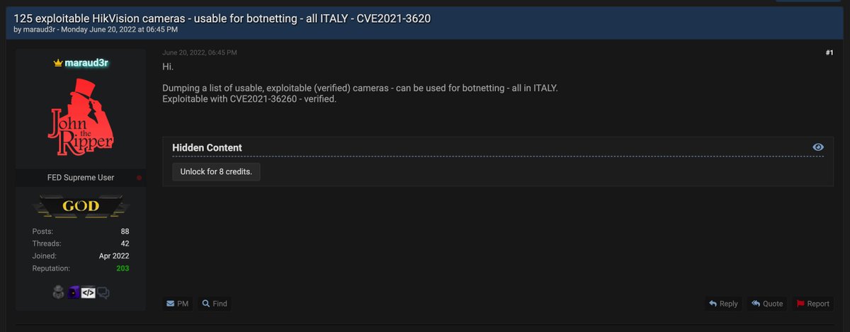 Telecamere #Hikvision esposte .... ne abbiamo? 🤔