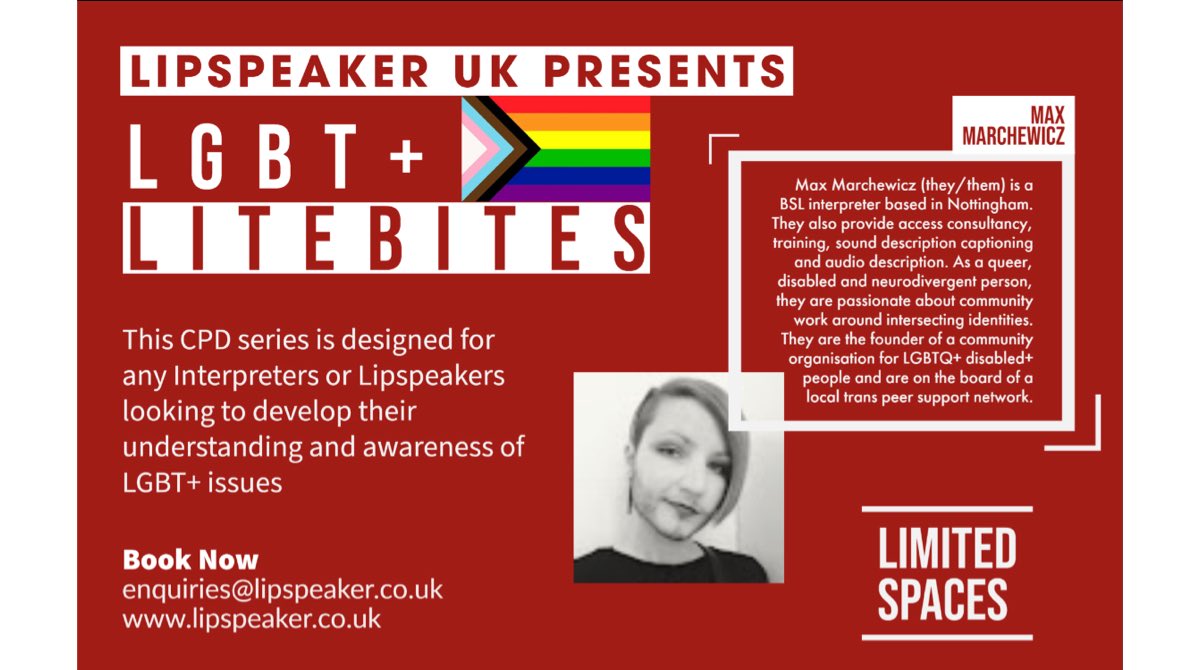 LipspeakerUK's tweet photo. Our second #LGBT #LiteBites #CPD session tonight with the fantastic Max Marchewicz (they/them). Tonight’s session title is The Multisexual Spectrum. Looking forward to seeing all of our attendees again. See you there folks! https://t.co/T8d7S9dTnG