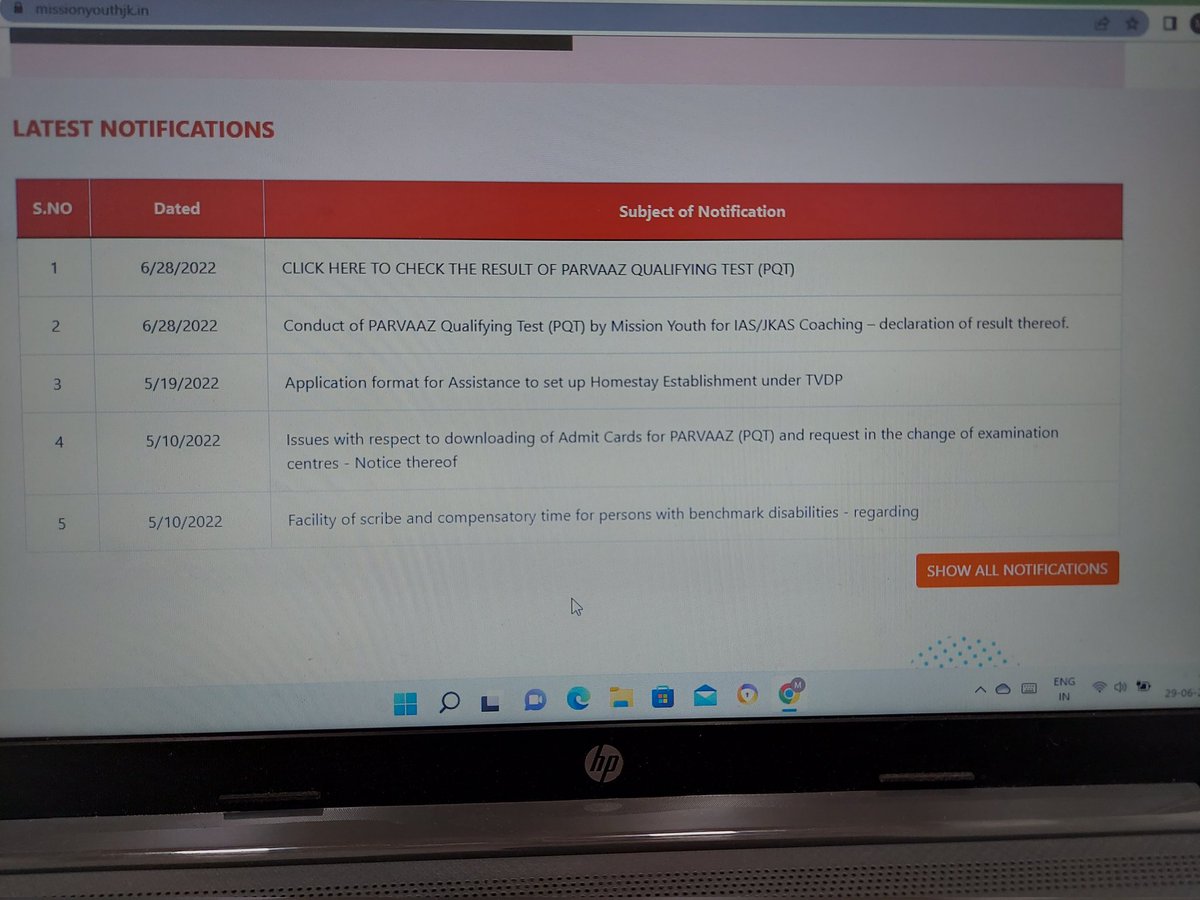 Dr Murtaza (@drmurtaza_kas) on Twitter photo Applicants who had appeared in the Parvaaz PQT can check their score on the Mission Youth J&K portal/website by entering their Roll No and D.O.B...kindly remain updated on the subsequent notifications in this regard <a href="/listenshahid/">Shahid Choudhary</a> <a href="/owais_ias/">Owais Ahmed</a> Applicants who had appeared in the Parvaaz PQT can check their score on the Mission Youth J&K portal/website by entering their Roll No and D.O.B...kindly remain updated on the subsequent notifications in this regard <a href="/listenshahid/">Shahid Choudhary</a> <a href="/owais_ias/">Owais Ahmed</a>