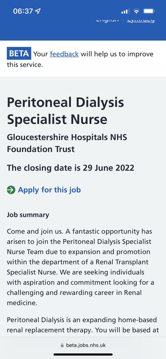 SarahRy33920550's tweet photo. Last chance to apply for an amazing nursing post within the Renal nursing  team at Gloucestershire Hospitals NHS FT. https://t.co/nksy87FgSH https://t.co/09r8uNwbVp
