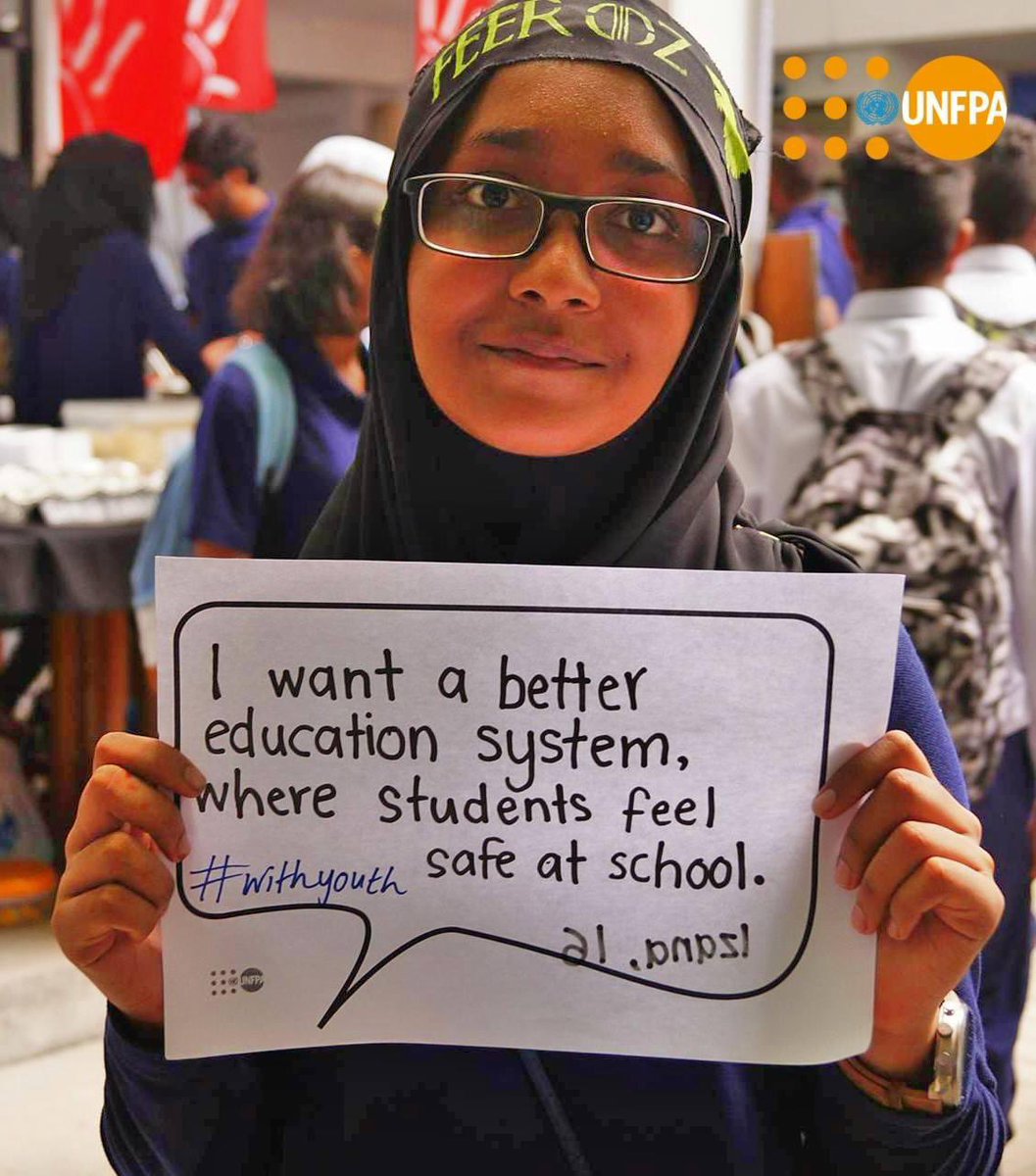 #YoungPeople of the Maldives seek safe spaces where they can express their views and and reach their fullest #potential. Whether it be schools, cafés or even on the streets - we all must feel #safe, secure and #heard in our society 

#youthfriendly #safespaces #unfpamaldives