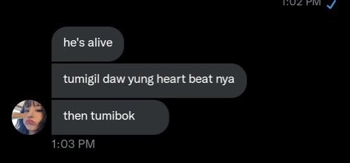 aerimese's tweet photo. “tumigil yung heartbeat niya, then tumibok” lmao @yourshiela_ what in the wattpad? https://t.co/LW9SLJ52t7