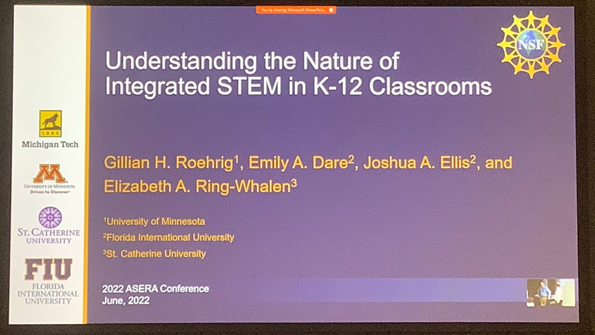 TabethaSpiteri's tweet photo. So excited to watch the fantastic Gillian Roehrig, Emily Dare, Joshua Ellis, & Elizabeth Ring-Whalen talk about "Understanding the nature of #integratedSTEM in K-12 classrooms" at #ASERA53 🙌
@ASERAeducation @thedoctordare @ghroehrig @joshlucien @CurtinEducation @CurtinUni https://t.co/p2oe2jer3r