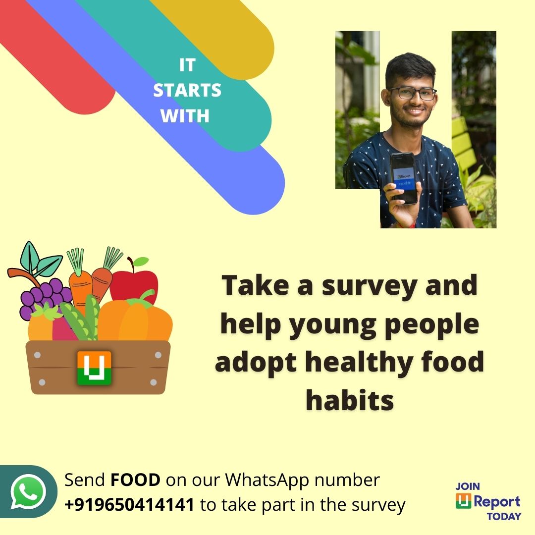 Debasish_29's tweet photo. Type FOOD and send it in your u report chat Box and  take part in the survey  ,earn u points and help UNICEF understand what you think about helathy diet.@UReportIndia https://t.co/6PmbGsGv7b