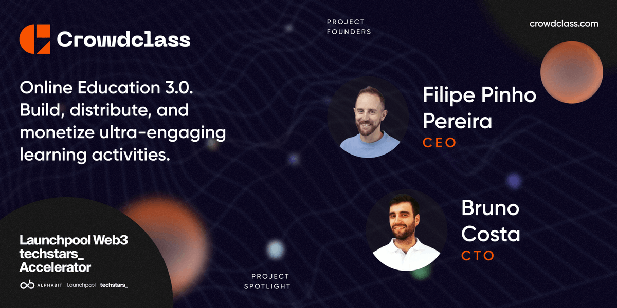 Meet @Crowdclass_Ed, which is using #Web3 principles to help educators build, distribute &amp; monetize online courses.

Join us, <a href="/alphabitltd/">Alphabit Capital</a> &amp; <a href="/LaunchPoolXYZ/">Launchpool ($LPOOL 💙,🧡)</a> at #DemoDay on 6/30 to learn more &amp; watch all our #Web3 founders pitch

RSVP for virtual Demo Day: tsta.rs/7FQG50JKcZ6