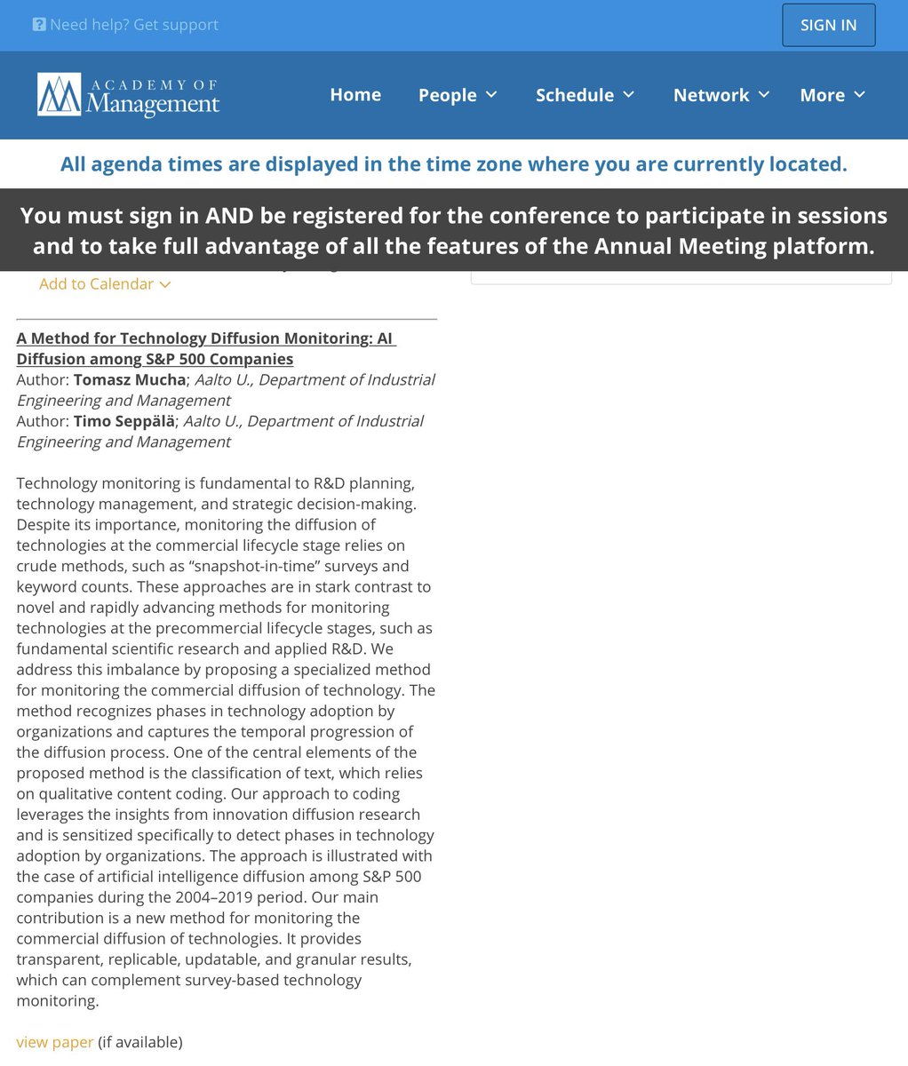 timoiseppala's tweet image. FORTHCOMING (9.8.2022): A Method for #TechnologyDiffusion Monitoring: #AI Diffusion among S&amp;amp;P 500 Companies - Great work @t_mucha 2022.aom.org/meetings/virtu… @AaltoTUTA @AaltoResearch @EtlaNews @brie_etla @AOMConnect #Seattle