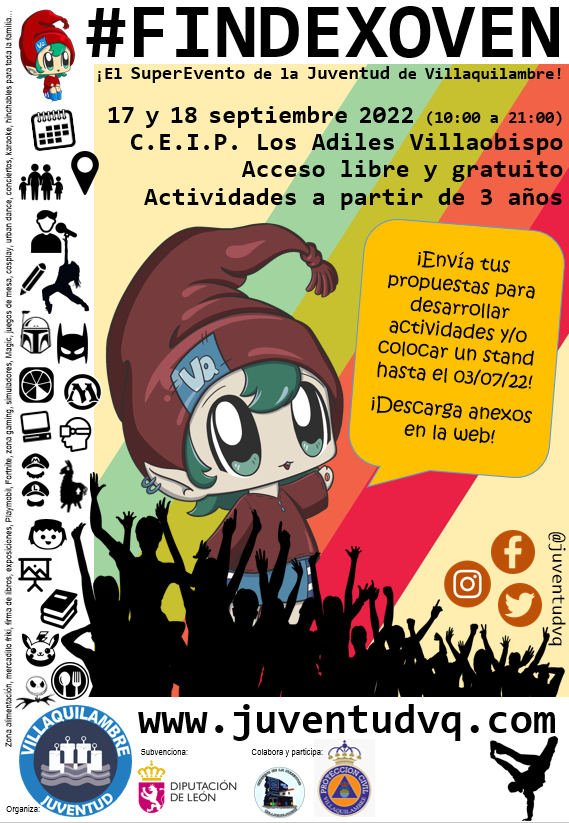 juventudvq's tweet photo. #FINDEXOVEN: Hasta el 03/07/22 recibiremos propuestas para desarrollar actividades y/o colocar stand! Luego, tiempo para estudiar, cuadrar, recolocar actividades, y en agosto lo tendremos, para que sepas 1 mes antes, lo que estamos preparando para ti!👉https://t.co/s2jKvgRbYh https://t.co/rOxuBE1cKD
