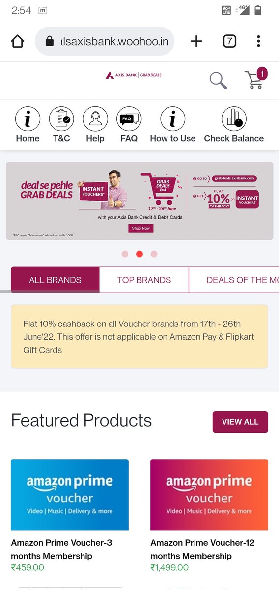 vickyduvani's tweet photo. @AxisBankSupport 
@AxisBank 
Issue with #GrabDeals 
Already had the discussion with Wohoo team. https://t.co/JGghpAKo3T