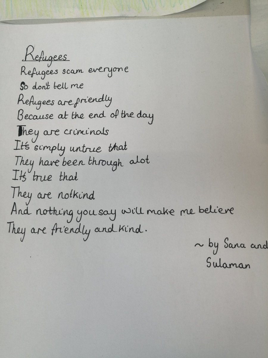 #KirkleesWelcomes #RefugeeWeek2022
#CarryMyStory springgrovejin.co.uk one of over 30 schools from across Kirklees taking part in this week's finale. Love this poetry from the amazing children, a take on the amazing work of @brian_bilston