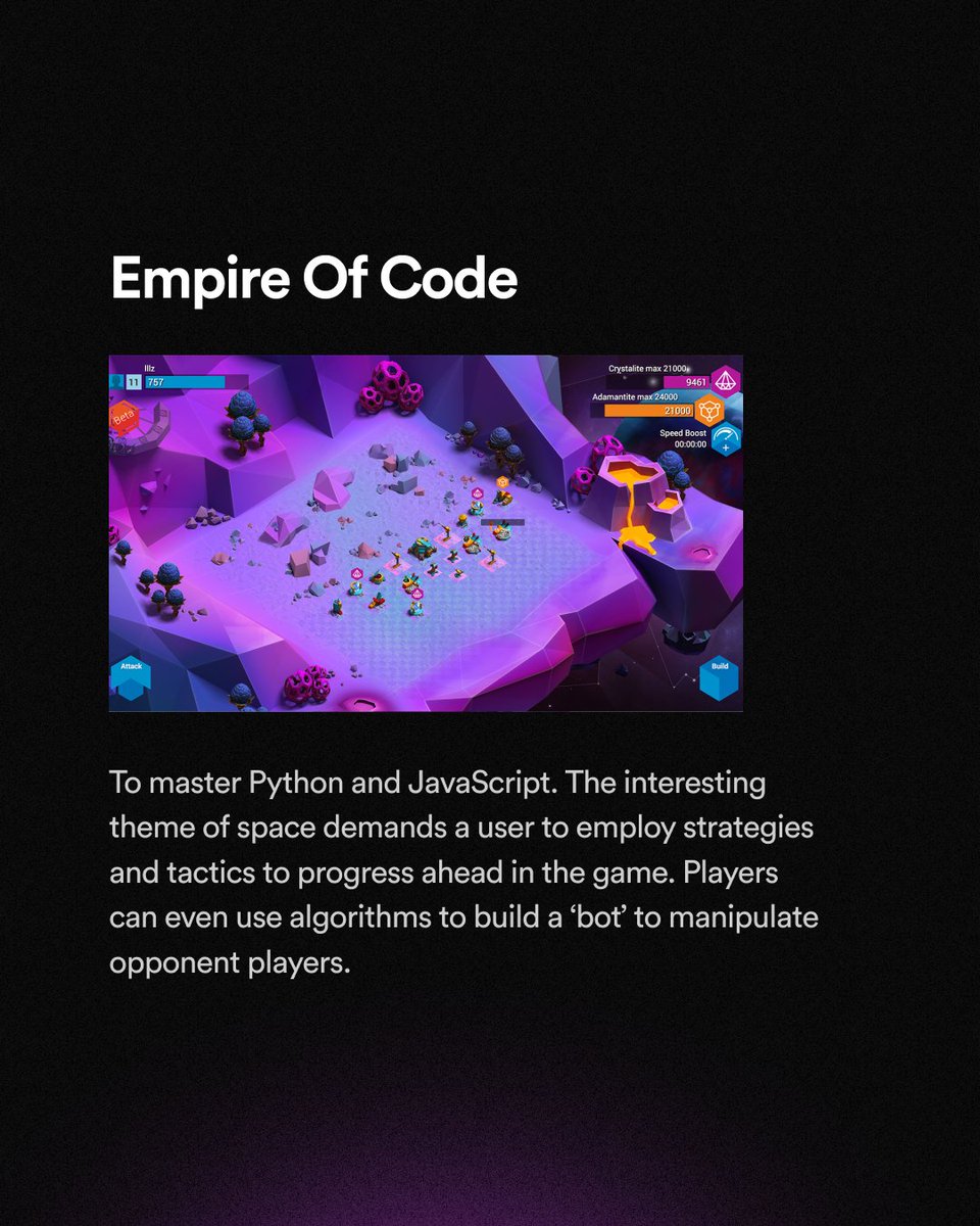 SparkEighteen's tweet image. When beginning your coding journey, don&apos;t get intimidated. The #spark ✨✨stays in getting into swing of things and making work more enjoyable. Presenting 4 games to up your #codinggame Which one is your favourite? 🕹 Let us know in comment section👇!
#sparkeighteen #coding101