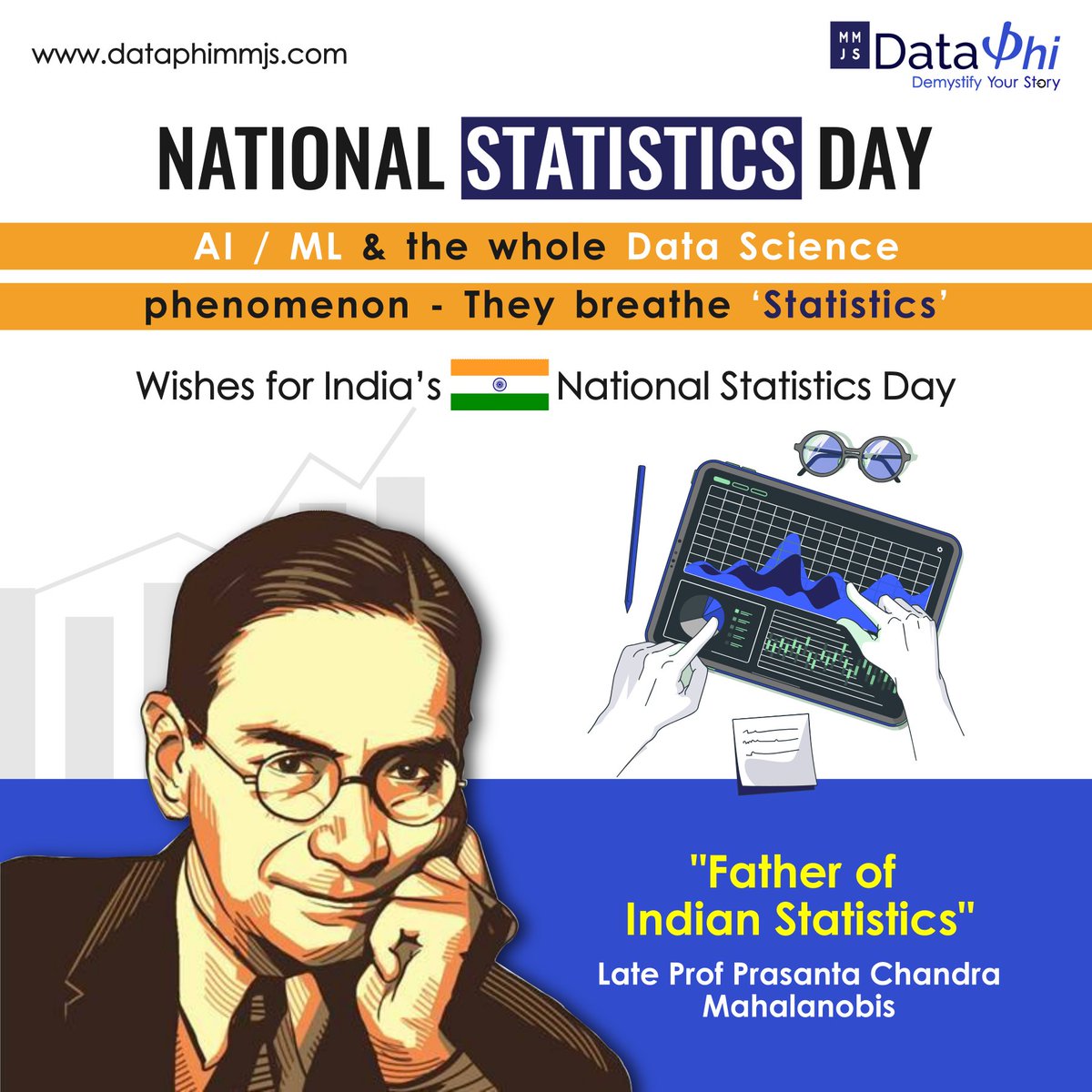 dataphi's tweet photo. #ai #ml #datascience - All run on a solid #statistics foundation! India's National Statistics Day is in the honor of Prof. Mahalanobis, who had an outstanding contribution in the field of economic planning and statistics.

Wishes for India's National Statistics Day! https://t.co/4y6aG3Kvvc