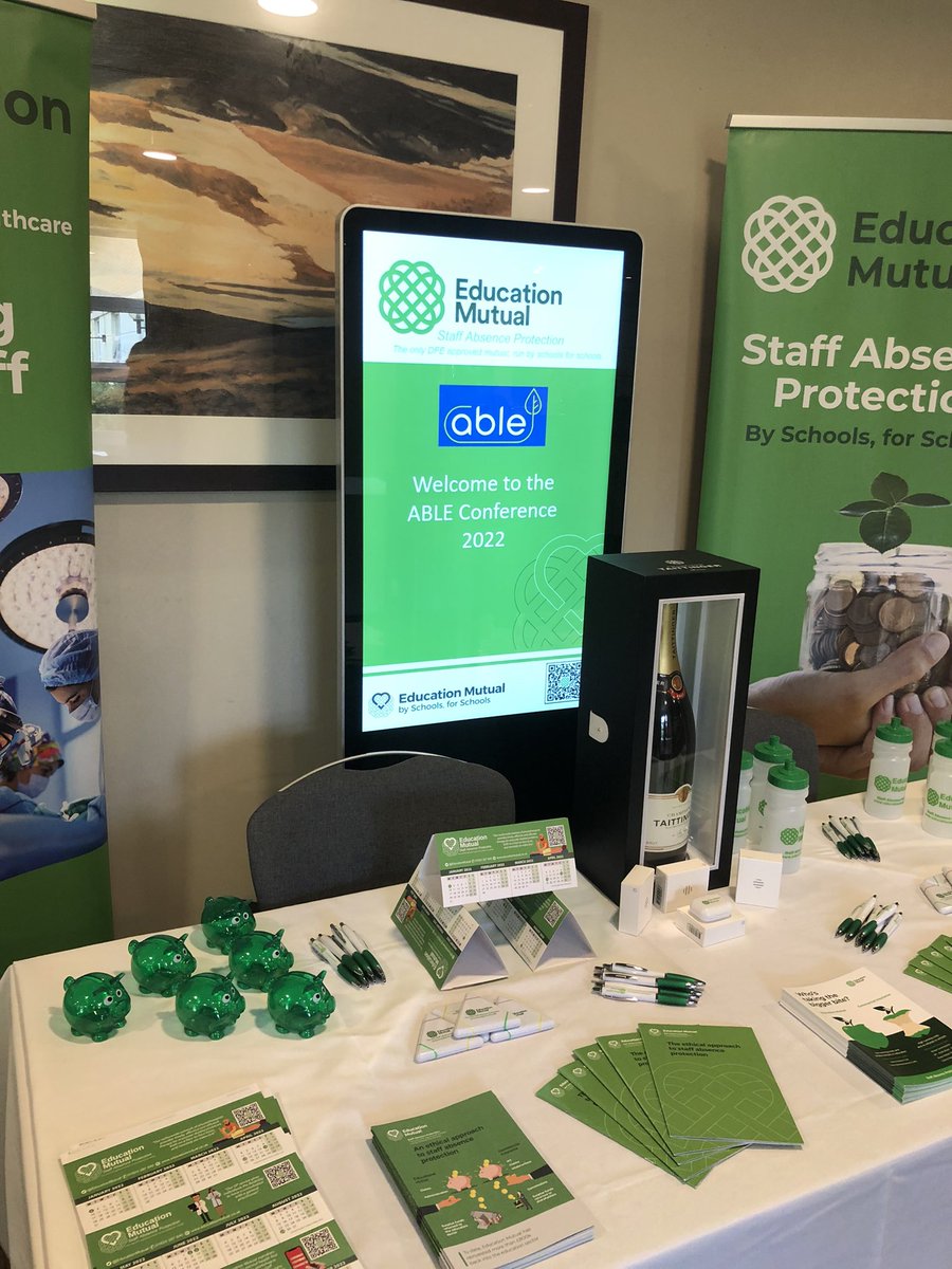 Set up and ready to go at the <a href="/ABLE_Pro1/">ABLE</a> conference today at Eastwood Hall!

Come over and say hello to me and <a href="/KellyEducation1/">Kelly EducationMutual</a> for a chance to win the champagne 🥂 

#able #sbm #sbl