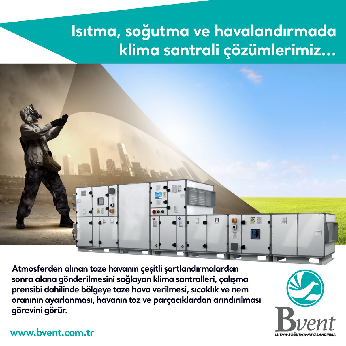 *Isıtma, soğutma ve havalandırmada klima santrali çözümlerimiz...
Bvent, yaşam alanlarında sağlıklı bir ortam için klima santrali çözümlerini siz profesyonellere sunmaktadır.

#bvent #klimasantrali #aircurtain #jetfan #hvac #havalandırma #ısıtma #soğutma #avm #izmir