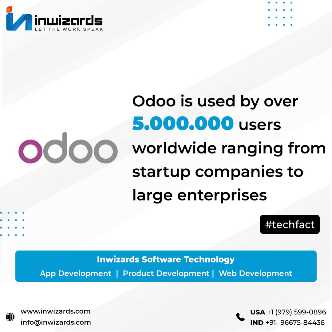 InwizardsLLC1's tweet image. Odoo is used by #worldwide ranging from startup companies to large enterprises. What is your opinion?
@Odoo
#Odoodeveloper #Hireodoodeveloper #Odoodevelopmentcompany #Odoo #odoodevelopmentservices #TechnicalSupport #technicalanalysis #technews #techupdate #techfacts #techfact