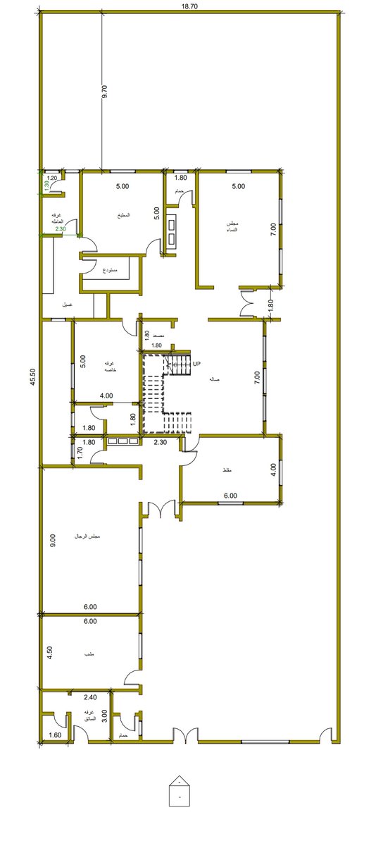 Awad4d's tweet image. هذا التصميم الرابع من المبادره 
دور ارضي فقط مساحة الارض ١٨٠٥*٤٥
المساحات حسب احتياج صاحب المخطط
هذا ما اسعفني الوقت لتقديمه اتمنى ان اكون ساعدتكم ولو بجزئيه او فكره بسيطه 
واعتذر لمن لم استطيع خدمته بسبب ضيق الوقت 
نعود لكم بعد العيد 🐑
ان اشاء الله تعالى
 وكل عام وانتم بخير 🌹