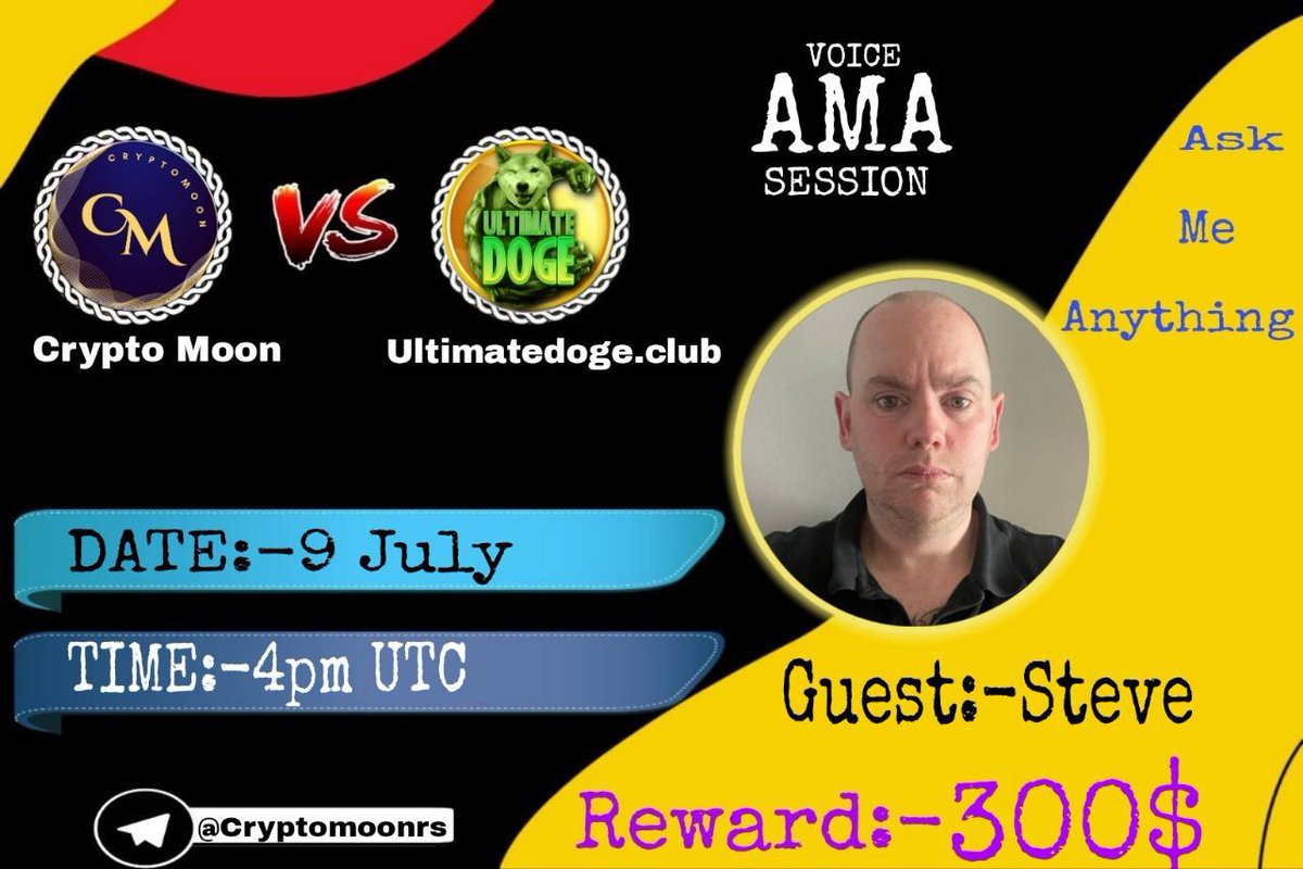 MetaClock_AMA's tweet photo. AMA Session in @Cryptomoon08
🗓 9 July 2022
🕰 4 PM UTC 
💰 Reward Pool: 300$

〽️ Rules:
✔️ Join TG 
https://t.co/bTgSNHV3l2
https://t.co/bogKu4A9We 
✔️ Follow us
https://t.co/ByHKWpQGYK
✔️ Comment this post with question. https://t.co/rfpXoYLl39