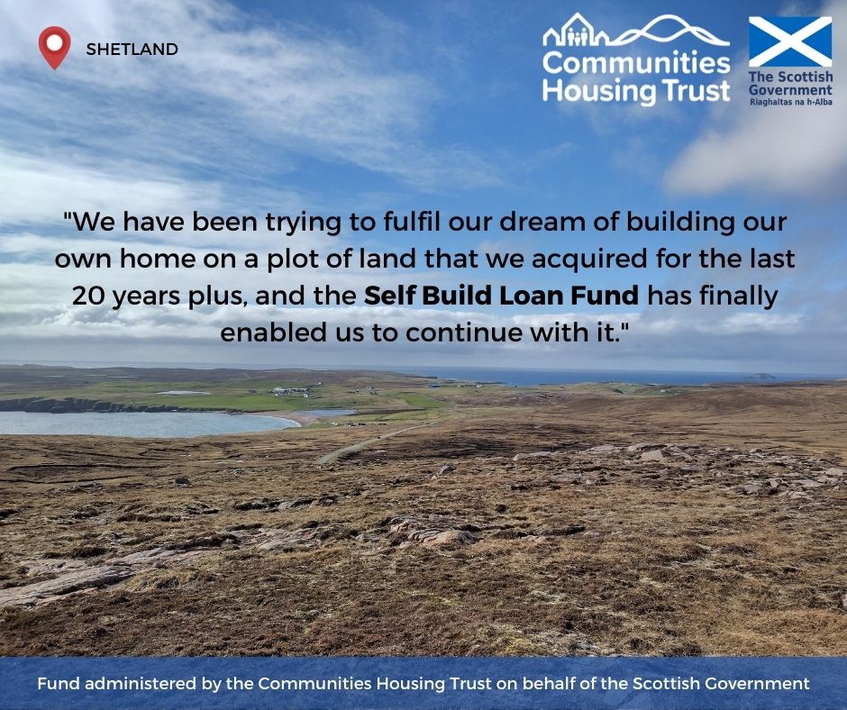 It's #RuralHousingWeek! 

The 40th loan of <a href="/SelfBuildFund/">Self Build Loan Fund</a> went to a schoolteacher in #Shetland. The Fund can particularly help people in rural areas where banks &amp; building societies are less willing to lend on #selfbuilds.

👉 Apply until 31 Aug 22: chtrust.co.uk/scotland-self-…