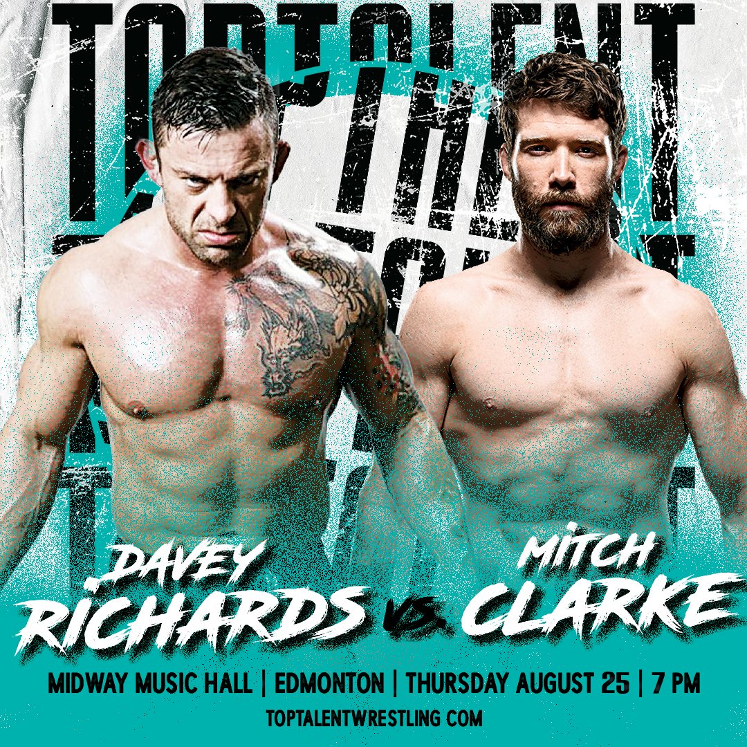 🚨MATCH ANNOUNCEMENT🚨

<a href="/RichardsWesley/">Lauren Wilson</a> vs. <a href="/MitchClarkeMMA/">Mitch Clarke</a> 

Midway Music Hall - Edmonton
Thursday, August 25th 

Tickets:
ticketweb.ca/event/top-tale…

Drinks | Food | Arcade | Wrestling

#yeg #edmonton #exploreedmonton #yegevents #yegdt