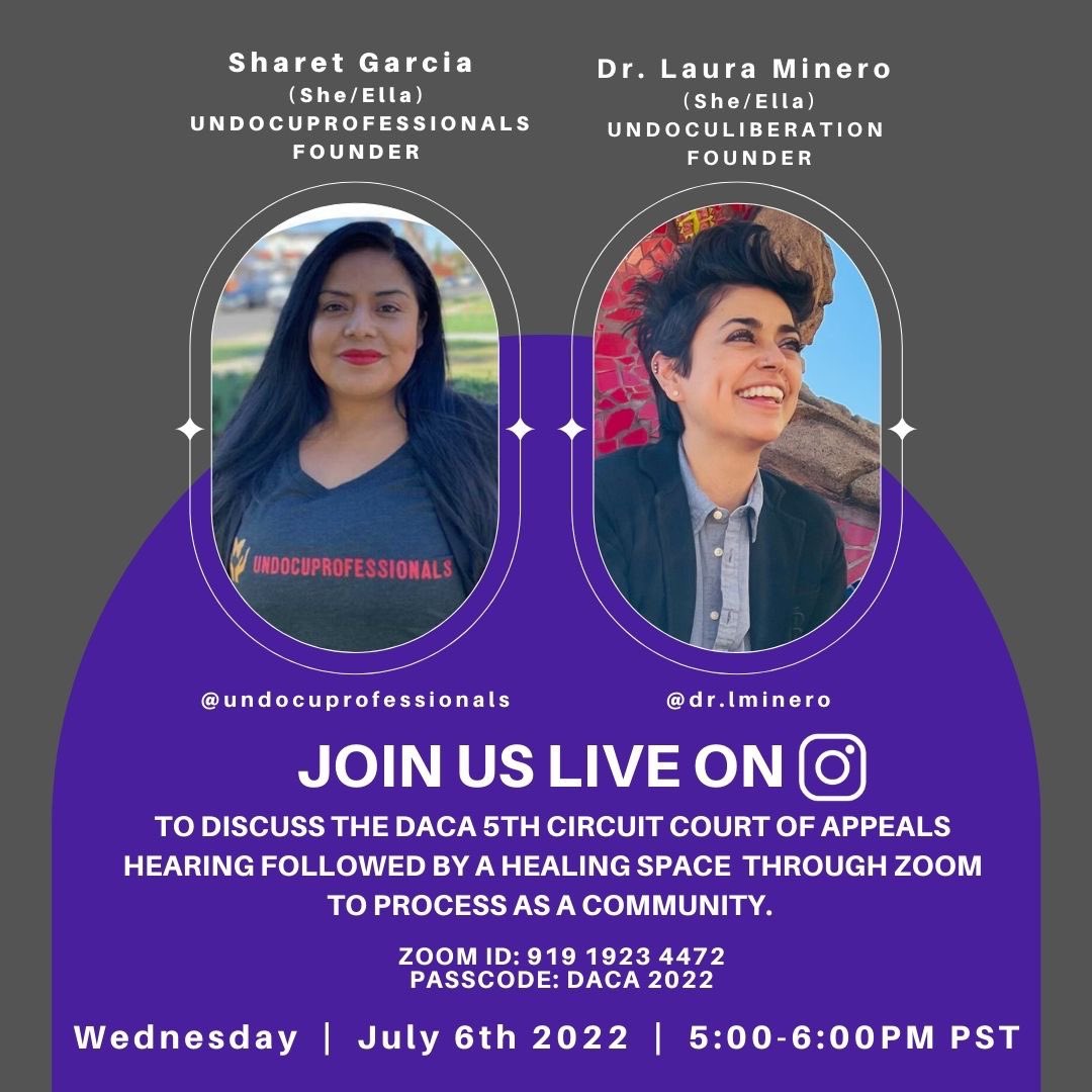 Oral arguments for #daca 5th court of appeals will be heard today and a decision on the “legality” of DACA could be made any day after that. We know both personally and scientifically that this systemic state sanctioned violence puts undue stress on our communities.  Please share