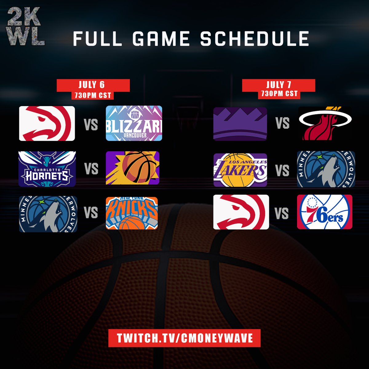 THE2KWL's tweet photo. WE BACK TONIGHT! Action includes 
Hawks v @2kwlBlizzard 
Hornets v @2KWL_Suns 
T'wolves v Knicks
https://t.co/BFMlJHypQf https://t.co/45VOa6SgJj