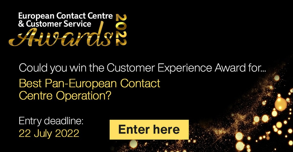 ecccsa_awards's tweet photo. Does your organisation have contact centres located in two or more different European countries? Then why not enter for Best Pan-European Contact Centre Operation?
Deadline for entries close on the 22 July, get started on your entry here: https://t.co/ghSWfs7HgK

#ecccsa Sabio https://t.co/EHskZu2vi8