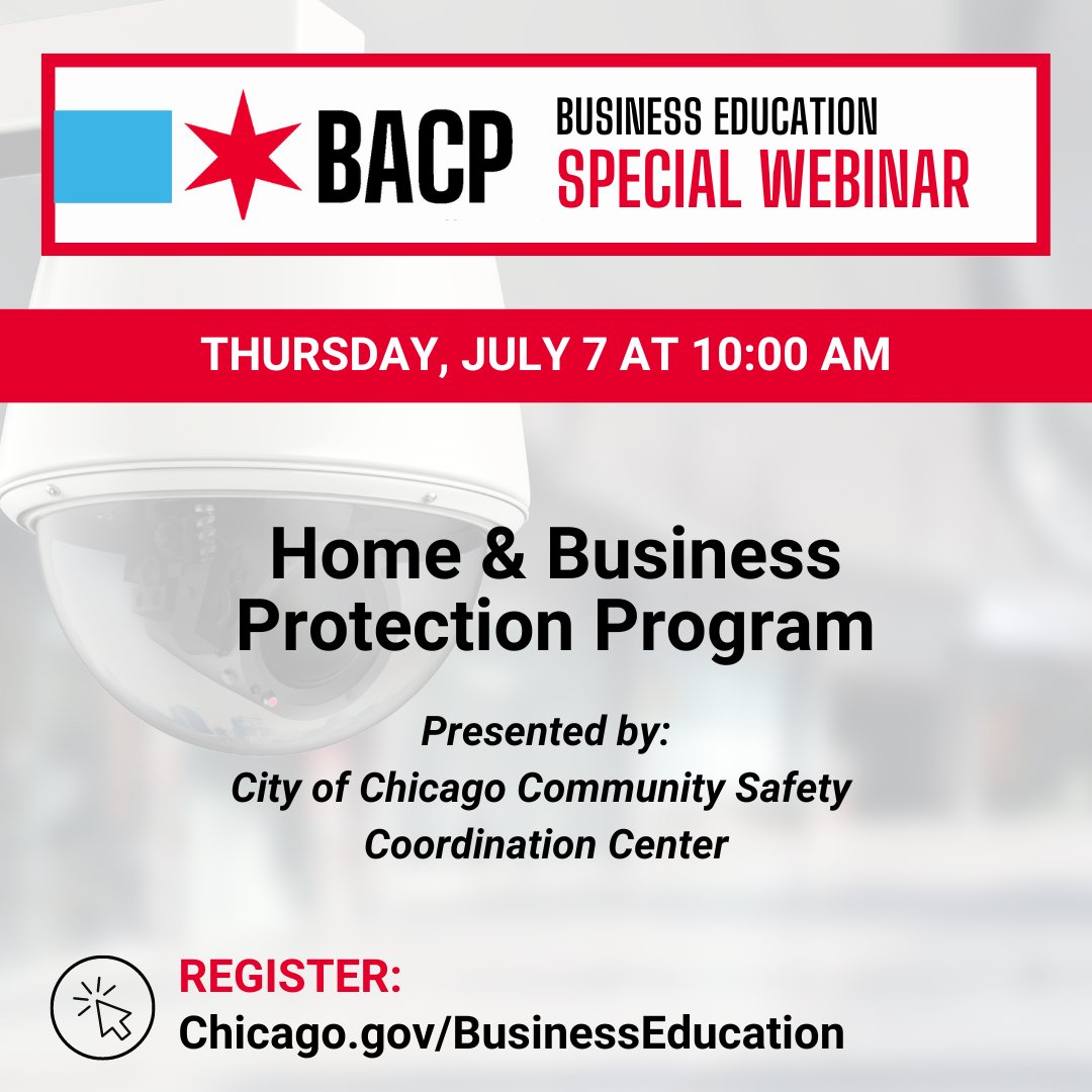 ChicagoBACP's tweet photo. THREE WEBINARS THIS WEEK!

TODAY: "@Chicago City Inspections - Ask Questions, Get Answers"
Thurs: "@ChiCommSafety's Home &amp; Business Protection Program"
Fri: #InsideTheIndustry webinar series: "Digital Skills for Everyday Tasks"

Learn more and register: https://t.co/KnMX3Ui605 https://t.co/ZbWacNH8cz
