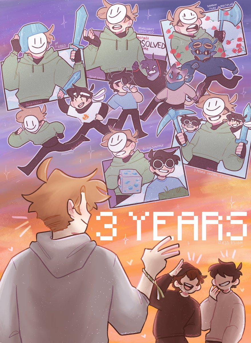 1, 2, 3 years and going on strong 💪 Thank you for all the entertainment, smiles, and laughter for 3 years! Can’t wait for whatever happens in the next 3 💚 love u #dreamfanart #dream3years @Dream__Fanart @dreamwastaken