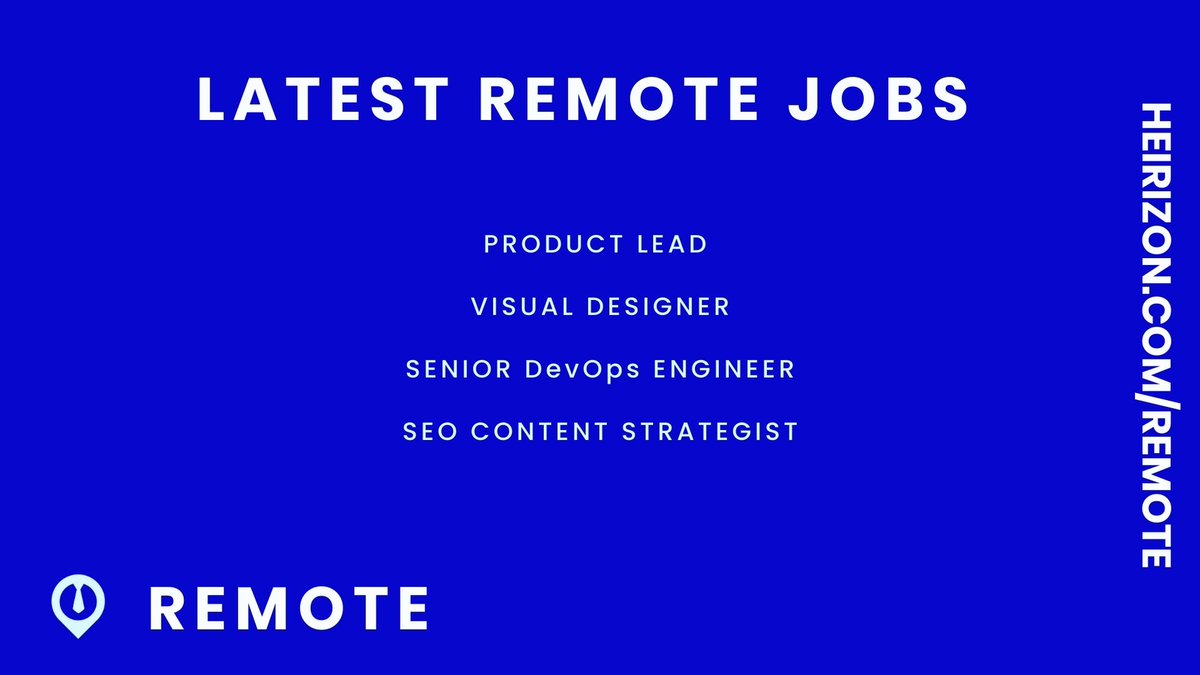 heirizon's tweet photo. Here are some of the latest remote jobs available:
🚀Product Lead
🚀Visual Designer
🚀Senior DevOps Engineer
🚀SEO Content Strategist 
https://t.co/j7Yu5f5JWQ
#remotework #remotejob #productlead #designer #DevOps #engineer #SEO #contentstrategy https://t.co/VJlK4NUmow